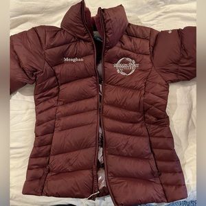 Columbia maroon puffer coat
